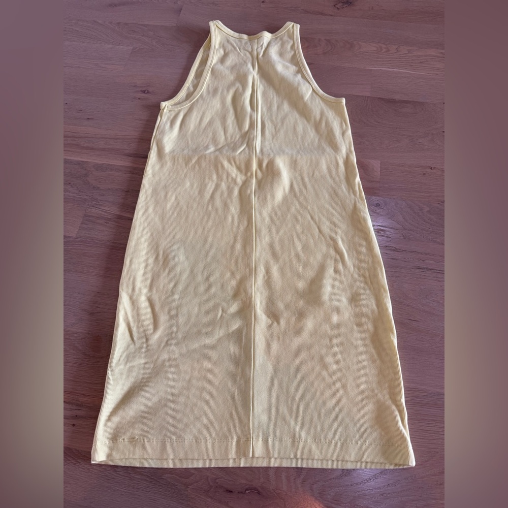 Old navy sleeveless high neck ribbed sun worship midi dress yellow size XL